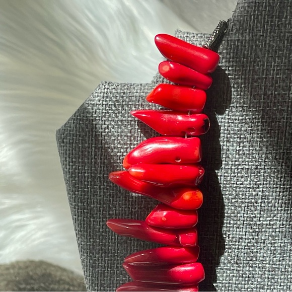 RED CORAL | Rich Red Color Full Single Strand Necklace - Picture 5 of 16